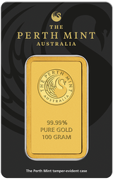Perth Mint Kangaroo Gold Bar – 100gram