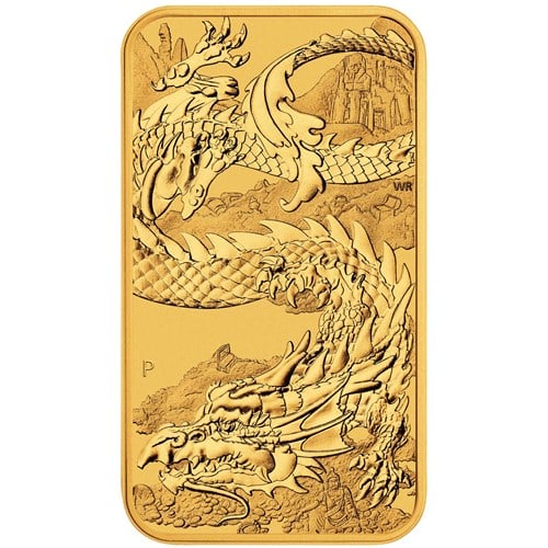 Perth Mint Dragon 2023 Gold Rectangular Bullion Coin - 1oz