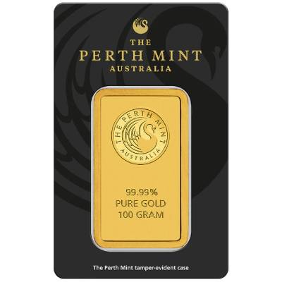 perth mint gold bar 100 gram 