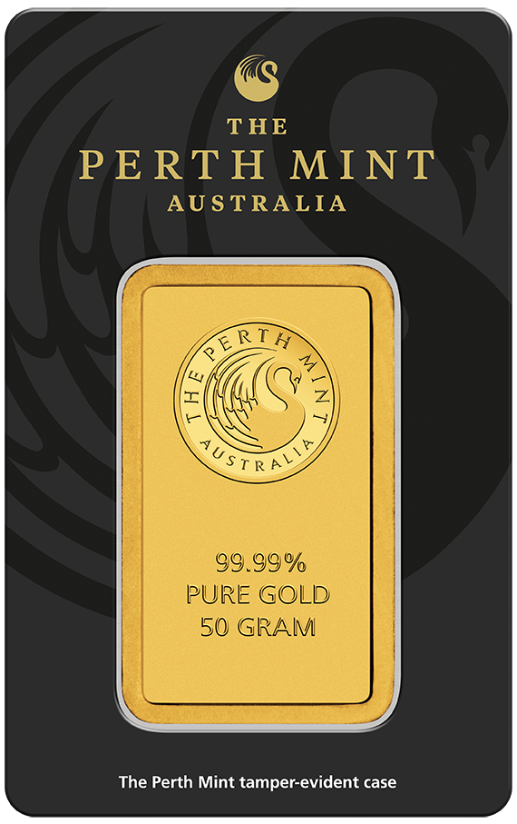 Perth Mint Kangaroo Gold Bar – 50gram