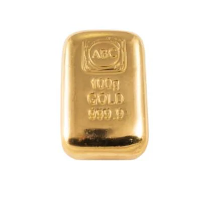 ABCBULLIONCASTGOLDBAR-100GRAMS
