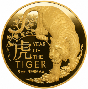 Royal Australian Mint 2022 Year of the Tiger Gold Coin - 5 oz