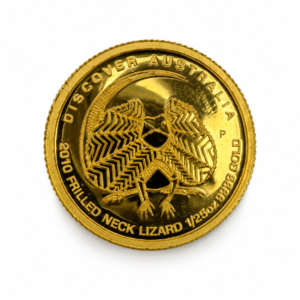 Perth Mint 2010 Discover Australia Frilled Neck Lizard Gold Coin — 1/25oz | 9999 Fine Gold